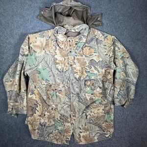 Vintage Wells Creek Outfitters Camo Hunting Jacket Hooded Parka Mens XL Flaw